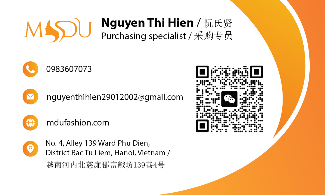 Danh thiếp song ngữ MDU Fashion 1