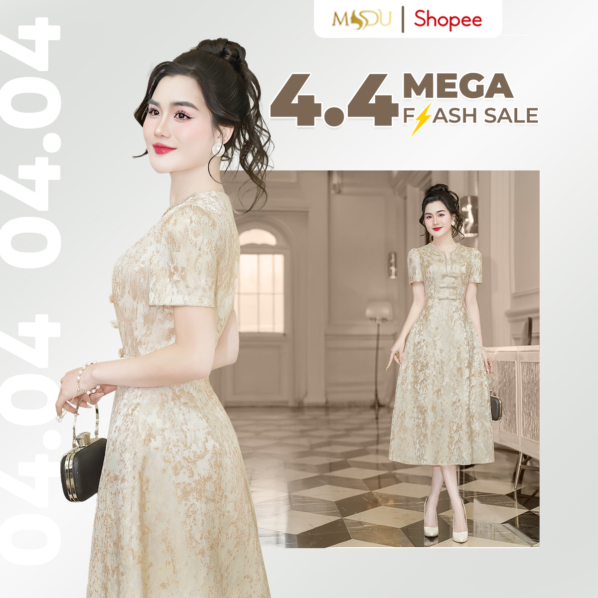 Poster thời trang Mega Flash Sale 4.4 – MYDU x Shopee 1